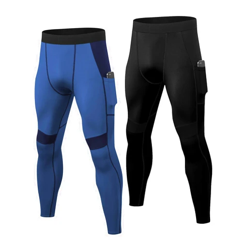 YUSHOW 2 Pack Mens Thermal Pants Men Running Tights Workout Leggings, Thermal Bottoms for Men Sports Compression Base Layer