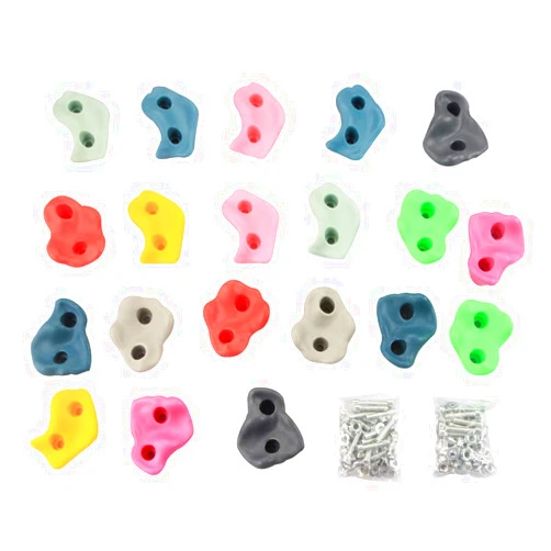 IFOYO Rock Climbing Holds, 20 Large Climbing Rocks for Indoor Outdoor Playground Set for Kids Over 4 Years Support 132lbs/60kg,Bright and Dark Color