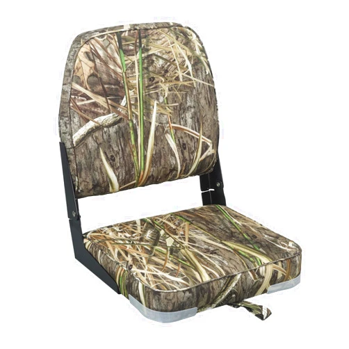 ERGOSEAT Folding Boat Seats Padded Camo Fishing Boat Chair with Backrest Marine Bass Jon Boat Seat