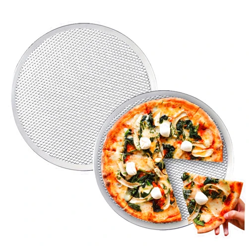 YEUIKERR 2 Pack 12 Inch Pizza Screen Non-Stick Bakeware Baking Screen, Aluminum Pizza Pan with Holes Pizza Mesh, Seamless