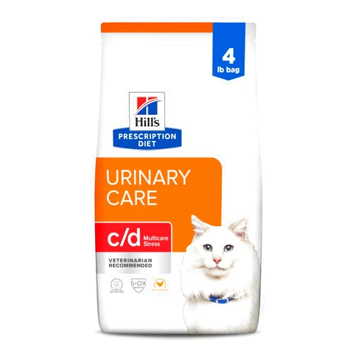Hill's Prescription Diet c/d Multicare Stress Urinary Care with Chicken Dry Cat Food, Veterinary Diet, 4 lb. Bag