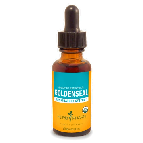 Herb Pharm Certified Organic Goldenseal Liquid Extract for Respiratory System Support, Organic Cane Alcohol, 1 Ounce