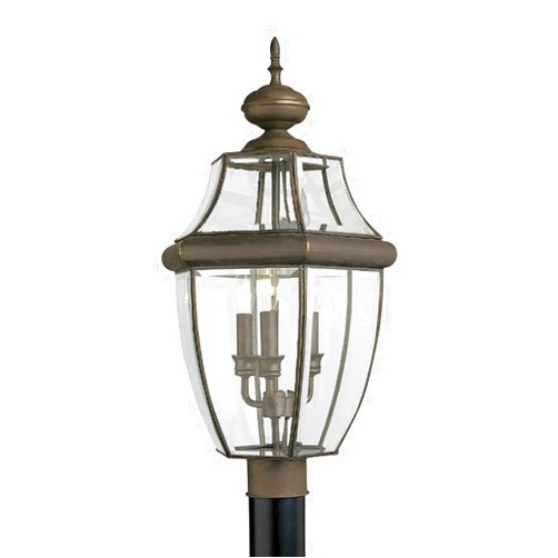 Sea Gull Lighting 8239-71 Lancaster Outdoor Post Lantern Outside Fixture, Three - Light, Antique Bronze