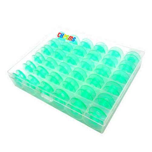 ckpsms brand -#4123078-45 Clear Green Bobbins （without thread hole compatible with Viking Husqvarna Group 5 6 7 & White 5811, 5823, 5839, 7700, 9800 Home SEWING (36PCS+BOX)