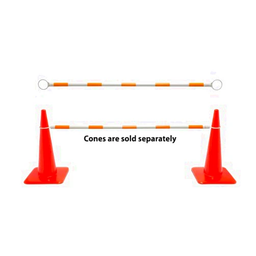 TAPCO Approved Supplier Retractable Cone Connector Bar, Orange/White Color Portable Barrier for Traffic Cones, 6'-10' Length