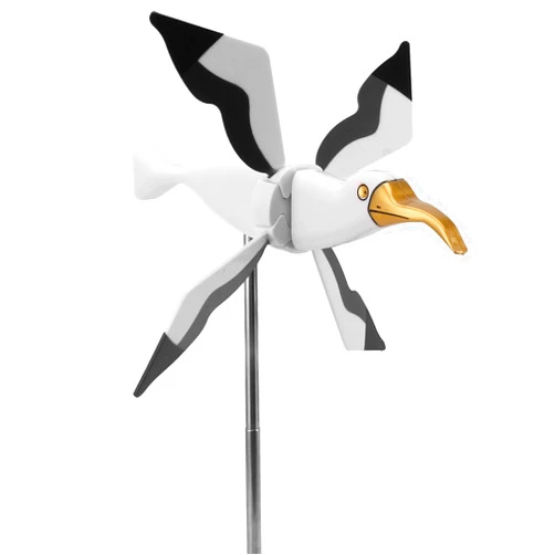 DriKou Flying Seagul Windmill, Seagulls Whirligig Windmill Stake Flying Bird Wind Spinner Garden Figurine Outdoor Holiday Decoration Unique Garden Decor for Lawn and Seagull Decoration Whirligig