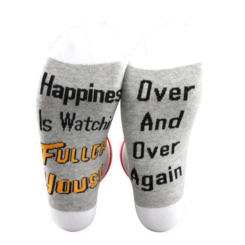 PXTIDY 2 Pairs Fuller House Tv Series Socks Happiness Is Watching Fuller House Merch Novelty Socks For Fans