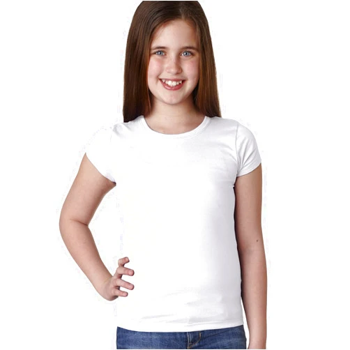 NEXT LEVEL APPAREL Girls Youth Cotton Princess T-Shirt, Classic White, Small