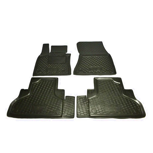 Gummiauto Custom Fit All Weather Floor Liners Carmats Black Rubber Floor Mats 1st & 2nd row 4 pcs/set compatible with BMW X5 F15 2014-2018
