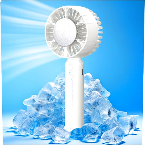 WHOLEV Handheld Cooling Fan, Portable Mini Fan with Cold Compress Function, USB Rechargeable Battery, 3 Speeds Adjustable Rechargeable for Eyelash Makeup Travel Beach Indoor Outdoor