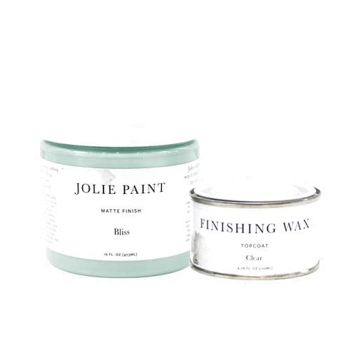 Jolie Paint and Finishing Wax Bundle - Bliss pint and Clear Finishing Wax 120mL - perfect for painting small pieces of furniture