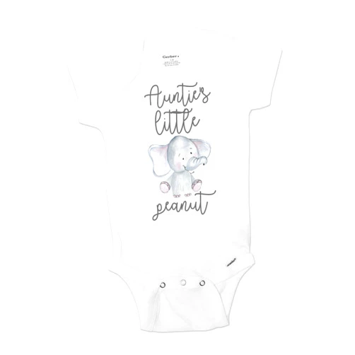 Belle Lane Designs Little Peanut Baby Shower, Best Aunt Ever Gifts, Gift For Aunt, Aunties Bestie Gender Neutral Newborn Baby Clothes 527 (0-3 Month Short Sleeve)