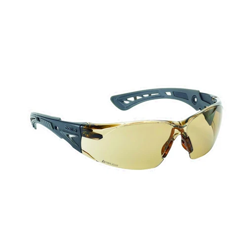 Bollé Bolle-40225 Safety Rush+ Safety Glasses, Black & Grey Frame, Twilight Lenses
