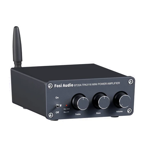Fosi Audio BT20A Amplifier Stereo Receiver Bluetooth 5.0 Mini Power Amp 2 Channel 200W for Home/Outdoor/Garage/Ceiling/Passive Speakers Theater System