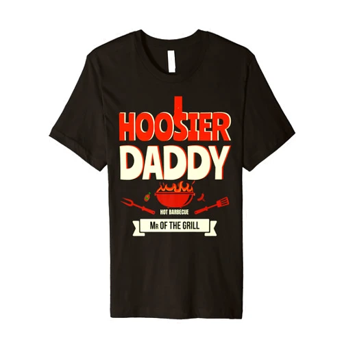 Vintage The Hot dad hoosier BBQ Father's Day Hot Dad BBQ hoosier for father's day funny BBQ Grilling Premium T-Shirt