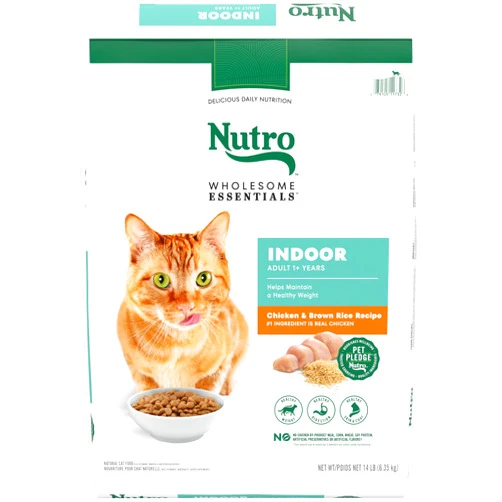 Nutro Core Dry Cat Food Nutro Wholesome Essentials Indoor Dry Cat Food, Chicken & Brown Rice Recipe, 14 lbs.