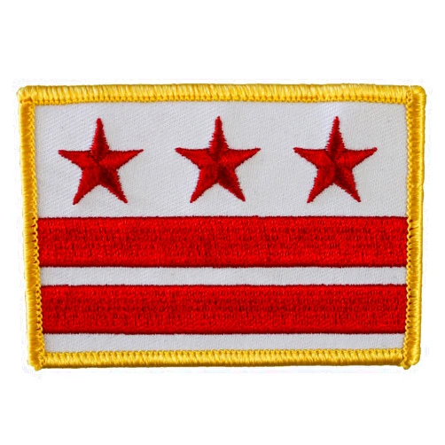 Flagline Washington, DC (District of Columbia) Flag Embroidered Iron on or Sew on Rectangular Patch, Size 2.25 inch x 3.25 inch