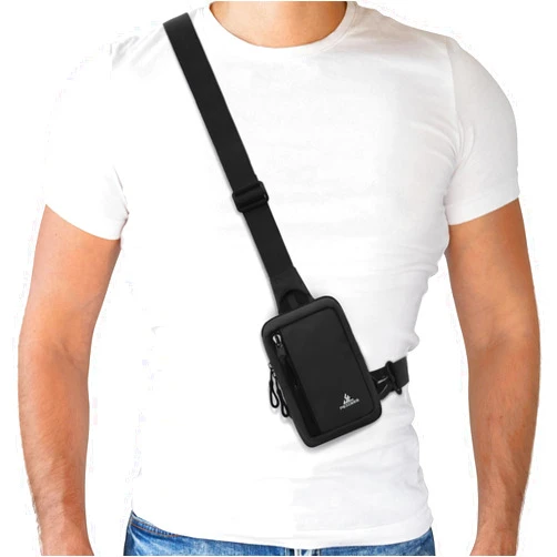 Peicees Small Crossbody Bag for Men Women Mini Sling Bag Travel Running Phone Daypack Cross Body Shoulder Bags with Keyholder