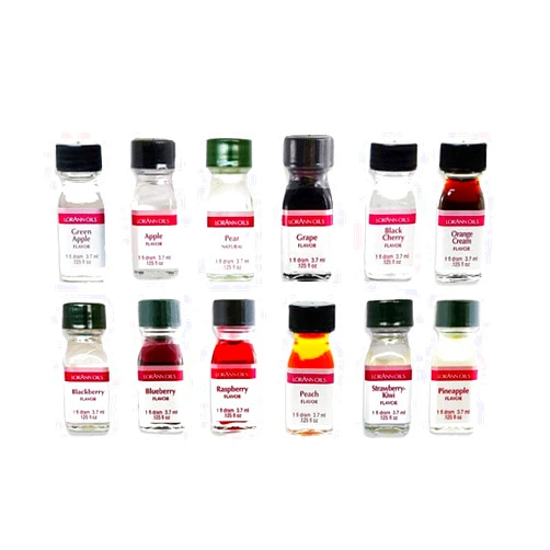 Tasty Living LorAnn SS Pack #4 of 12 Fruity Flavors in 1 dram bottles (.0125 fl oz - 3.7ml)
