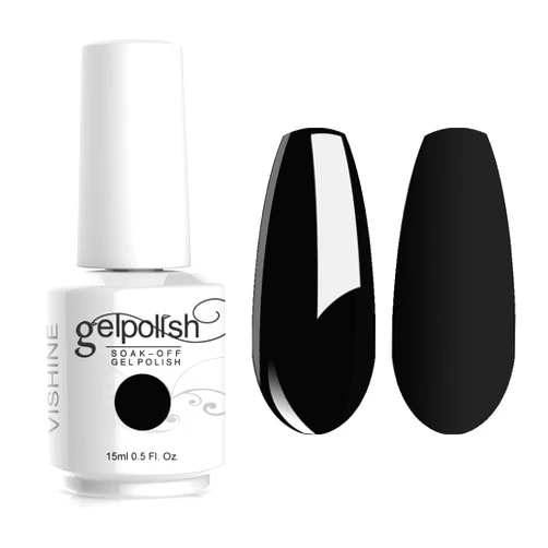 Vishine Gelpolish Professional Manicure Salon UV LED Soak Off Gel Nail Polish Varnish Color Black(1348)
