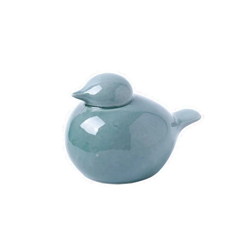 FiresGift Ceramic Birds Figurines Statues Colorful Sparrows for Home Kitchen Livingroom Tabletop Desk Décor-Dark Green