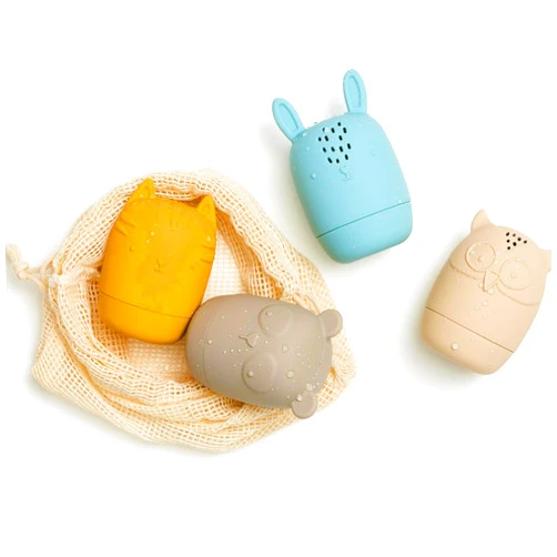 Bumble Bear Mold Free Silicone Bath Toys, Baby Bath Toys 6-12 Months, Toddlers 1-3, Non Toxic Infant Bathtub Toy, Water Toys, Pool Toy, Dishwasher Safe