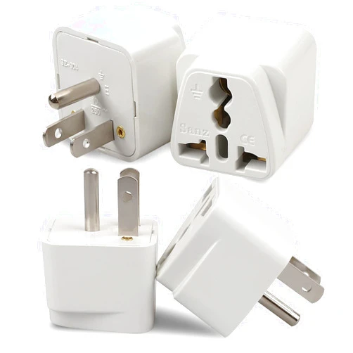 Romeda 4 Pack Universal Adapter, Europe to US Plug Travel Adapters (White)