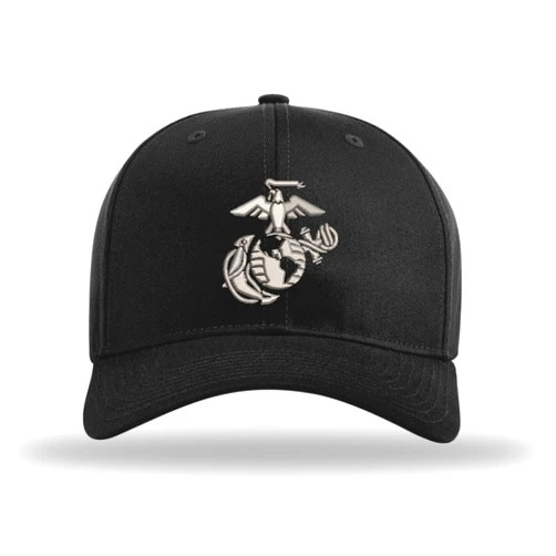 OUTSIDE THE WIRE APPAREL Leatherneck for Life USMC Hat | Officially Licensed Marine Corps Hat | USMC Veteran Hat | Marine Corps Gifts for Men Black