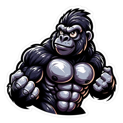No Thorns Media Gorilla Sticker 4 Inch - Waterproof Animal Vinyl Decal for Laptop Water Bottle Car Tumbler - Durable Aesthetic Long-Lasting Stickers for Adults ID44990