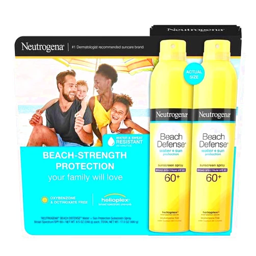 Generic Neutrogen Beach Sunscreen Spray, SPF 60+, 8.5oz each, Pack of 2