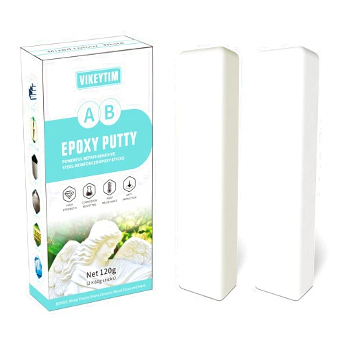 VIKEYTIM Epoxy Putty, 120g Quick Leak Repair Epoxy Putty Plastic, Ceramic, Acrylic, Metal, Stone, Wood, Glass Bonding and Repair Putty Stick (White)