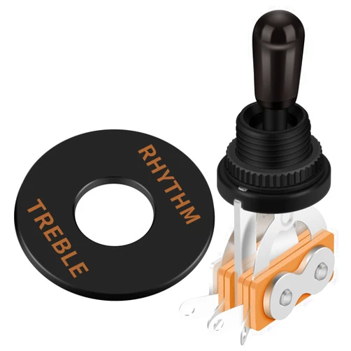 DaierTek 3 Way Guitar Toggle Switch Pickup Selector for Gibson Epiphone Les Paul Electric Guitar (Black Tip)