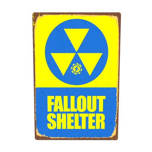 Flinelife Fallout Shelter Sign, 8x12, Fallout Decorations, Garage Decor, Man Cave Sign, Video Game Room Decor