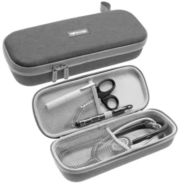 ButterFox Semi Hard Stethoscope Carry Case, fits 3M Littmann Stethoscope and Other Accessories (Grey)