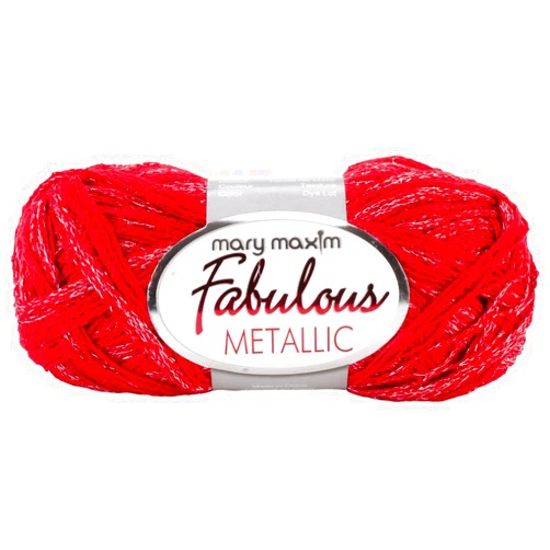 Mary Maxim Fabulous Metallic Yarn, Red