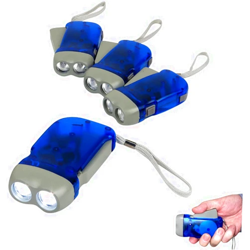 Evelots Hand Crank Emergency Flashlights -4 Pack- Camping, Home, Car - Double LED Bright Lights - Great for Hiking, Outdoor Sports, Power Outage Easy to Use