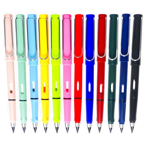 Vidotim 12Pack Forever Pencils for Kids Writing, Infinity Pencil Cute Inkless Everlasting Pencil with Eraser for Sketching (Black)