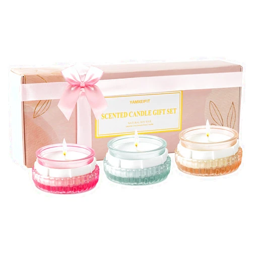 YAMXEIFIT Scented Candles Gift Set-3 Pack Aromatherapy Candles for Women with Lavender,Sandalwood Rose & Vanilla,Natural Soy Wax,Candles for Home Scented,Candle Gifts for Women Birthday,Christmas