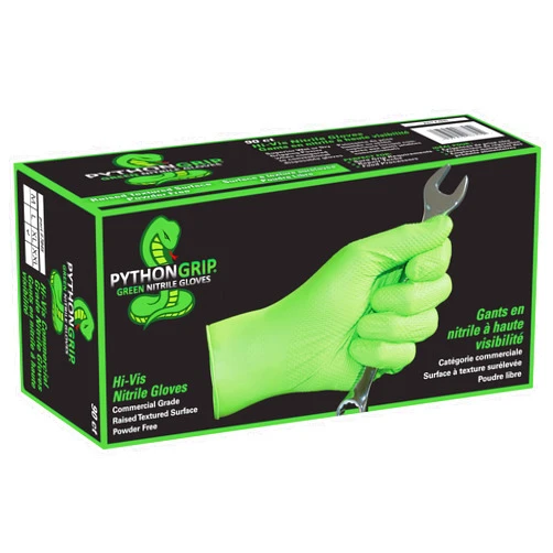 EPPCO NEW! Eppco PythonGrip Hi-Vis Green Nitrile Gloves - Size L 100 count box