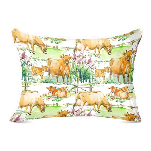 Burbuja Dairy Cows Pillowcase Queen Size 20x30 in, Ultra Soft and Cozy Plush Pillow Case Cover with Zipper for Hair Skin