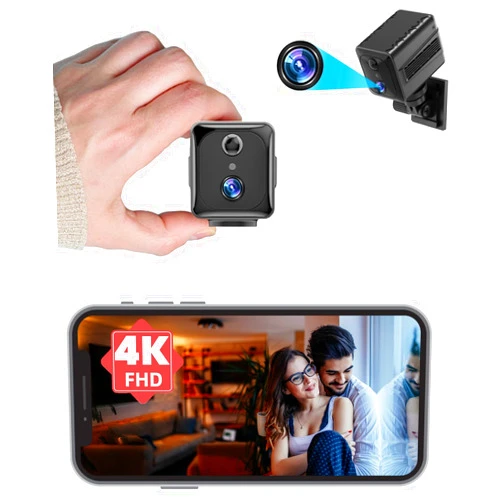 LAIFUCAM Mini Hidden Spy Camera WiFi 4K Wireless Nanny Cam Home Security Indoor Video Camera, 2024 Upgraded 120 Days Standby Battery, IR Cut Night Vision, APP Remote Live View, PIR Motion Detection
