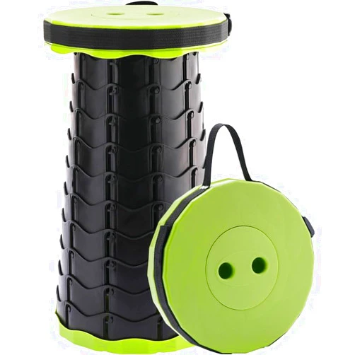 Doseno Upgraded Foldable Stool Thickened, Portable Collapsible Stool Retractable Stool for Fishing, Hiking Tours, BBQ, Parties, Outdoor Activities (Olive Green)