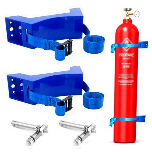 AINTXT Cylinder Wall Mounted Bracket Gas Cylinder Bracket Durable ABS Gas Cylinder with Screws and Safety Chain Supported 4