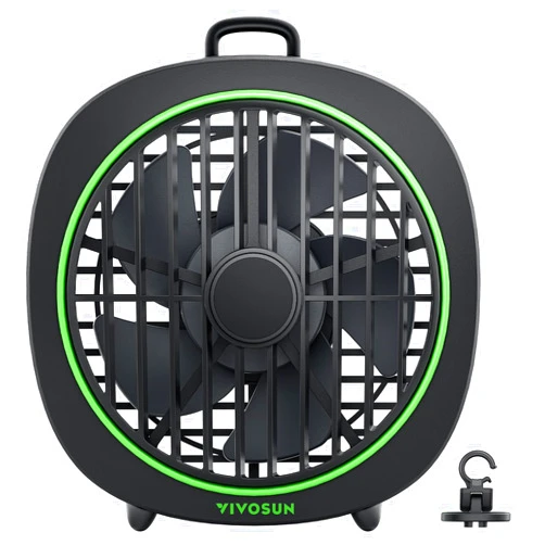 VIVOSUN AeroWave D4, 4” Grow Tent Clip Fan with Detachable Hook, 3-Speed Strong & Quiet Airflow, Adjustable Airflow Angle for Hydroponics, Circulation & Cooling, Black, 1-Pack