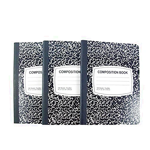 Jot Marble Composition Books 3 Pack (100 Sheets Each) 93/4x71/2 inch/24.7x19.0cm