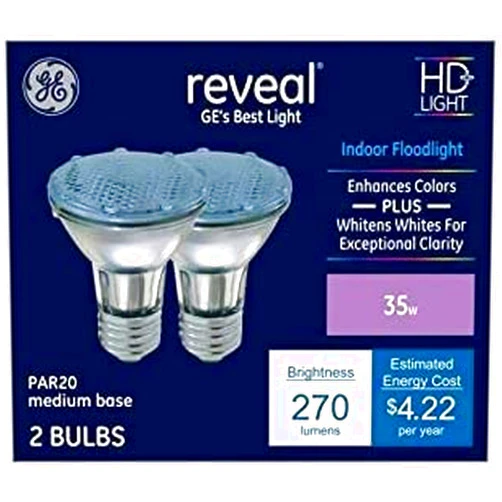 GE Reveal 12-Pack 35-Watt Dimmable Color-Enhancing Par20 Halogen Appliance Light Bulbs