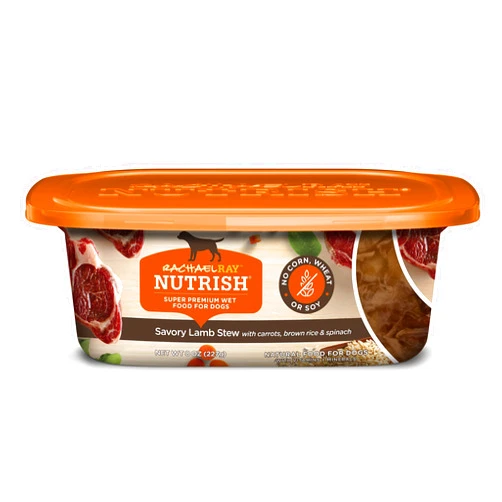 Nutrish Rachael Ray Nutrish Premium Natural Wet Dog Food, Savory Lamb Stew Recipe, 8 Ounce Tub