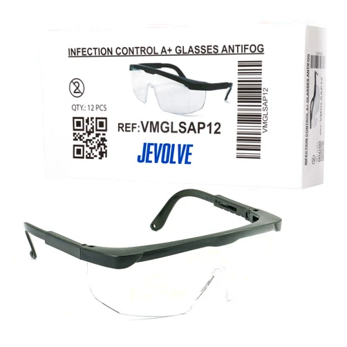 JEVOLVE 12PCs Adjustable Anti Fog Safety Glasses by JEVOLVE | Antifog Safety A+ Glasses Multi-Use Lab Safety Glasses, Eye Protection Glasses, Work Glasses, Protective Eyewear