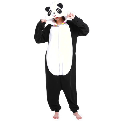Focupaja Panda Onesie Pajamas Animal Cosplay Adult One Piece Halloween Jumpsuit Christmas Costume Loungewear