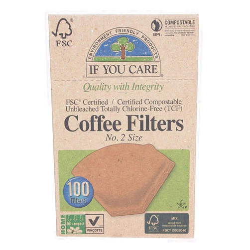 If You Care #2 Cone Coffee Filters - Brown - 100 Count (Pack of 3)